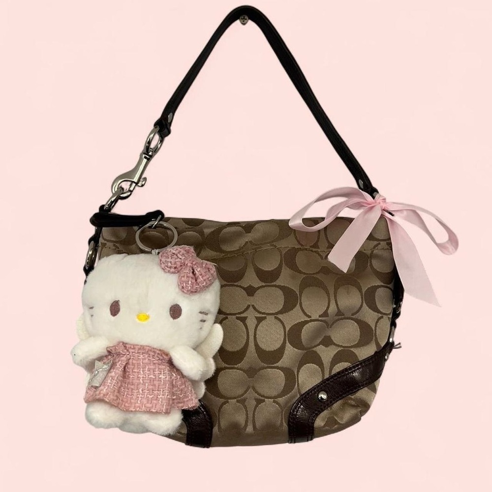 Coach Dark Brown Leather Bag (*does not come with hello kitty charm)